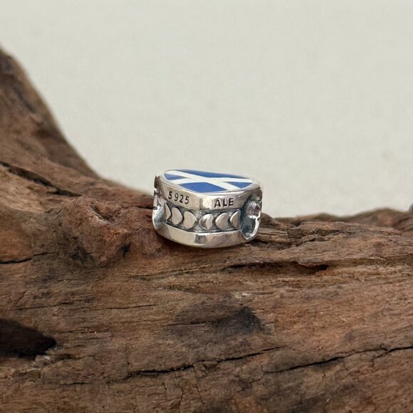 Pandora SCOTLAND Flag Exclusive Heart Bead S925 Silver Charm For Bracelet - Picture 3 of 3